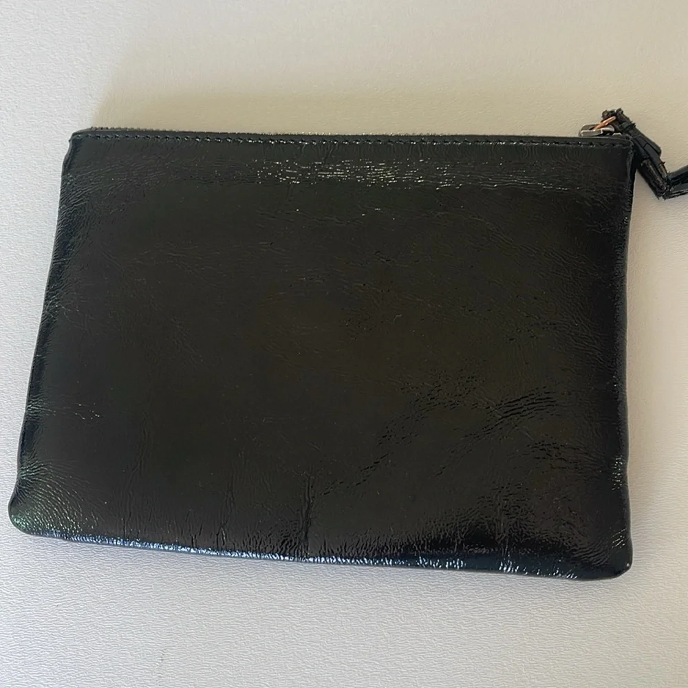 Mimco Australia Lovely Medium Pouch in Black Rosegold, Leather Outer, 8